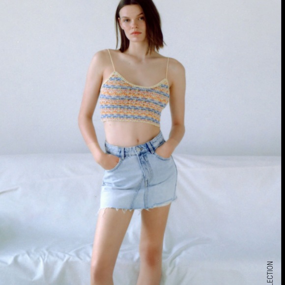 Zara Dresses & Skirts - ZARA ASYMMETRICAL DENIM SKIRT